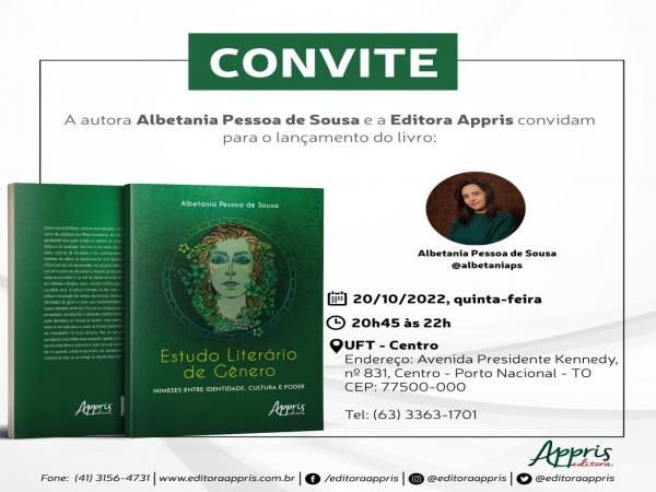 Lançamento do livro Estudo Literário de Gênero : Mimeses entre Identidade , Cultura e Poder