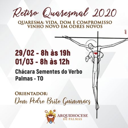 Arquidiocese de Palmas convida membros da Igreja a participarem do Retiro Quaresmal 2020